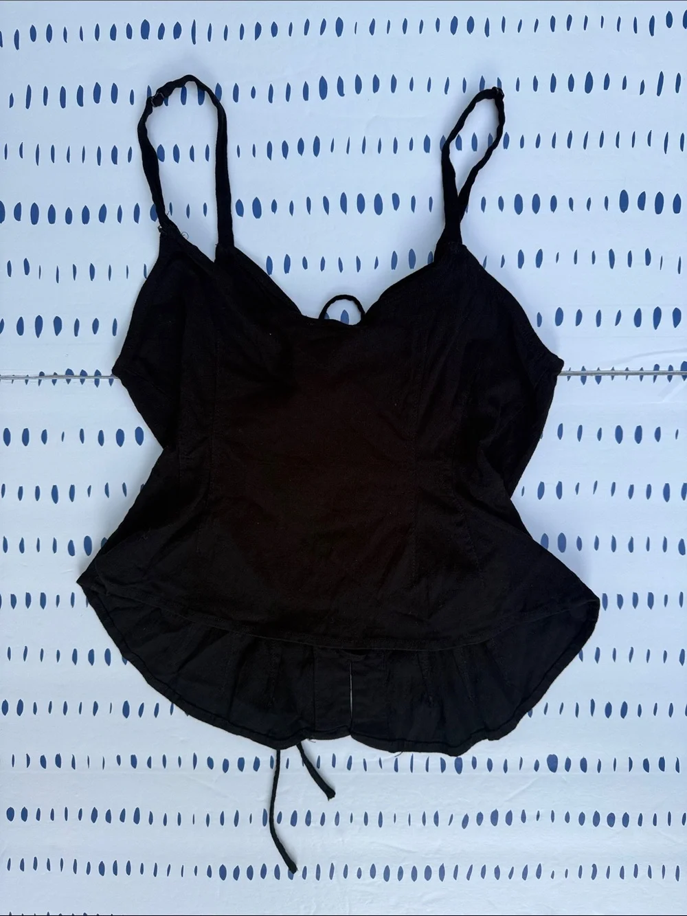 Free People Intimately Black Lace-Up Corset Cami